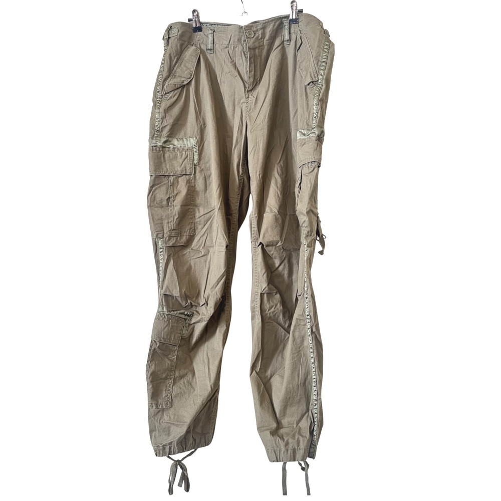 y2k Abercrombie & Fitch Mens Cargo Pants Olive Green Utility Paratrooper 32